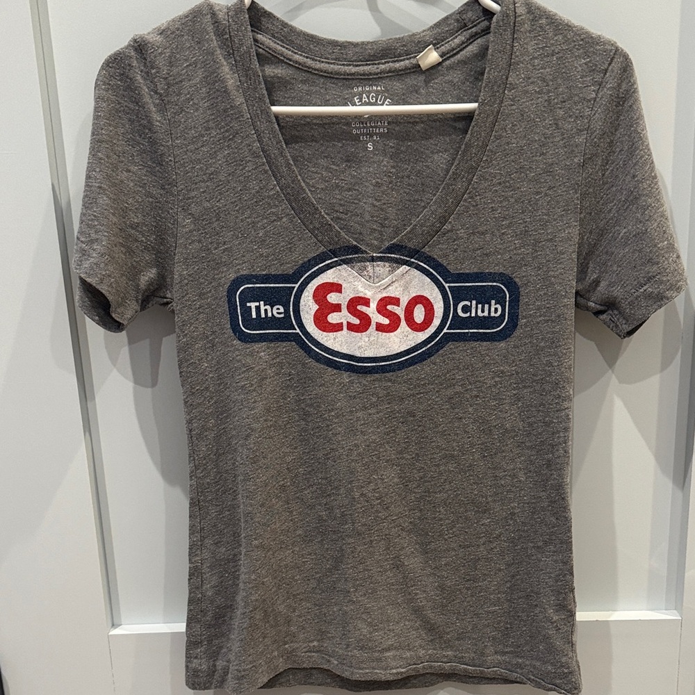 The Esso Club Logo Gray V-Neck Tee Clemson Tigers